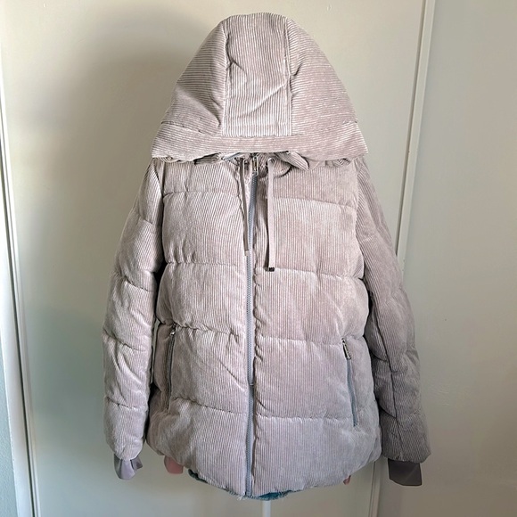 New Sam Edelman Funnel Neck Puffer Corduroy Cold Weather Coat - Picture 14 of 15